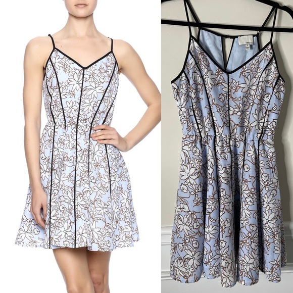 Anthropologie Greylin blue floral sheath‎ dress size small spring summer - Picture 1 of 7